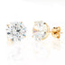 14K Gold Yellow Round Basket Setting Simulated Round Diamond Stud Earrings